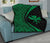 Hawaii Kanaka Polynesian Black And Green Premium Quilt - Circle Style - Polynesian Pride