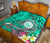 Hawaii Polynesian Premium Quilt - Hawaii Seal With Turtle Plumeria (Turquoise) - Polynesian Pride