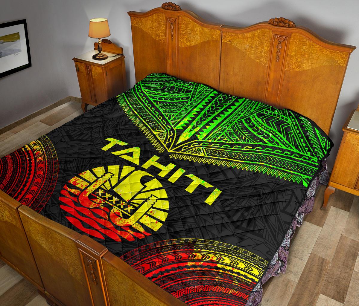 Tahiti Premium Quilt Tahiti Flag Polynesian Chief Reggae Version