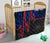 Samoa Personalised Premium Quilt - Samoa Seal With Polynesian Patterns In Heartbeat Style (Blue) - Polynesian Pride