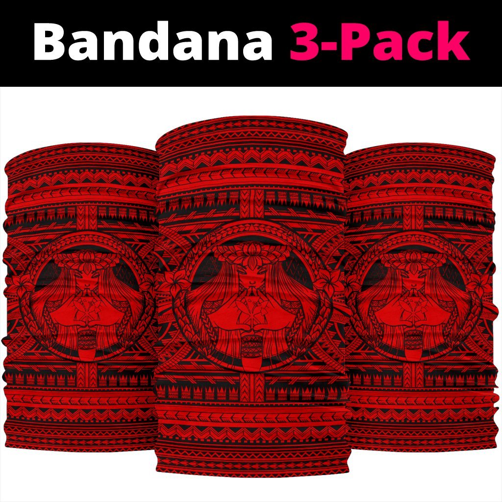 Hawaii Kanaka Pele Polynesian Bandana Circle Red One Size Red - Polynesian Pride