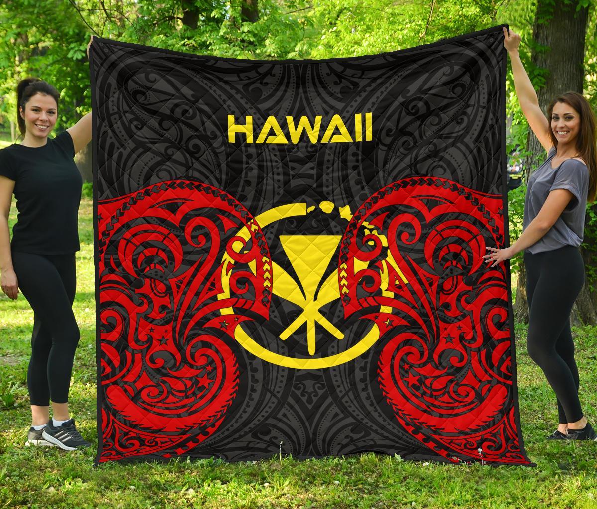 Polynesian Hawaii Premium Quilt - Hawaiian Spirit Red - Polynesian Pride