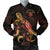 Niue Polynesian Men's Bomber Jacket - Turtle With Blooming Hibiscus Gold Gold - Polynesian Pride