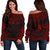 Yap Polynesian Chief Women's Off Shoulder Sweater - Red Version Red - Polynesian Pride