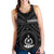 Vanuatu Women's Racerback Tank - Vanuatu Seal With Polynesian Tattoo Style - Polynesian Pride