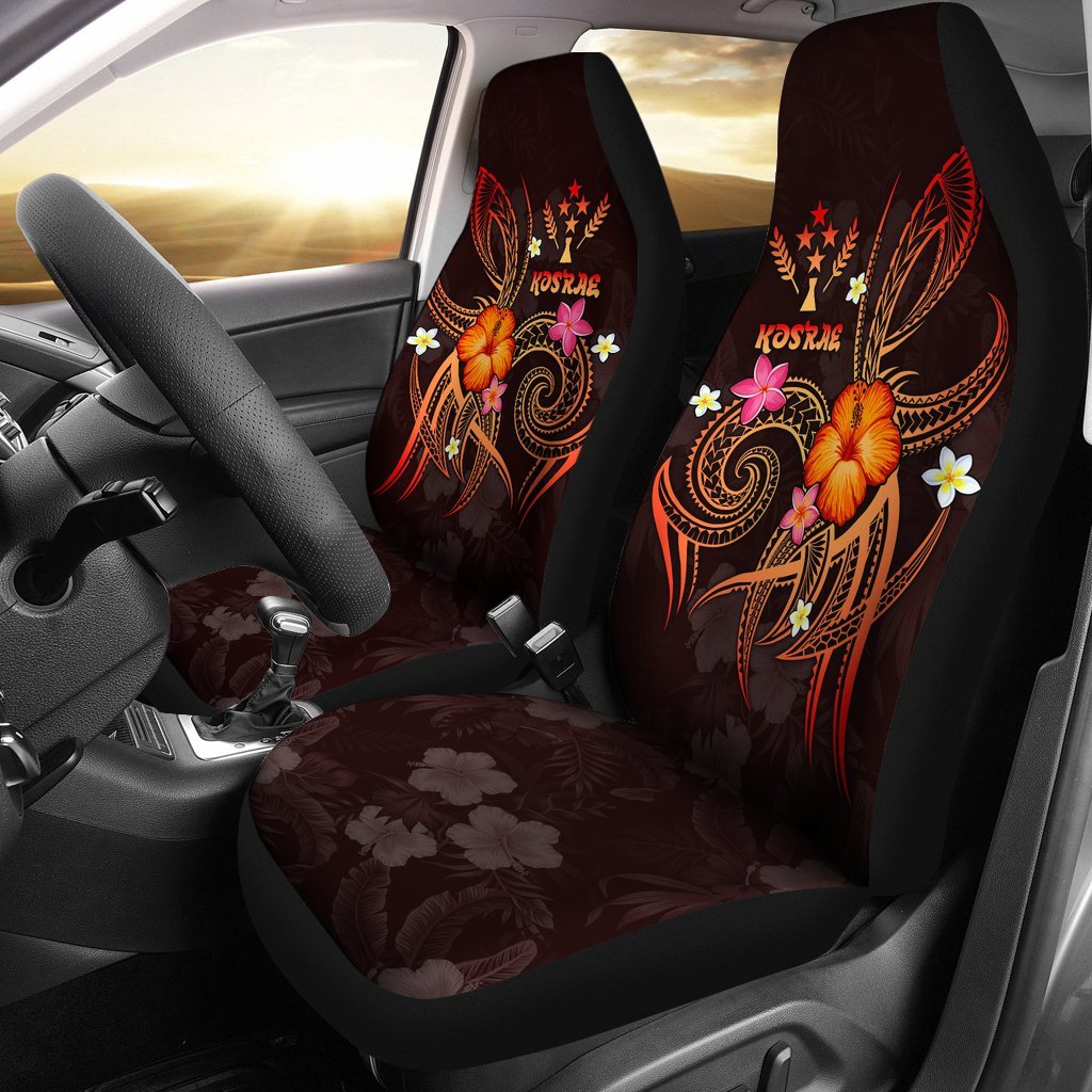 Kosrae Polynesian Car Seat Covers - Legend of Kosrae (Red) Universal Fit Red - Polynesian Pride