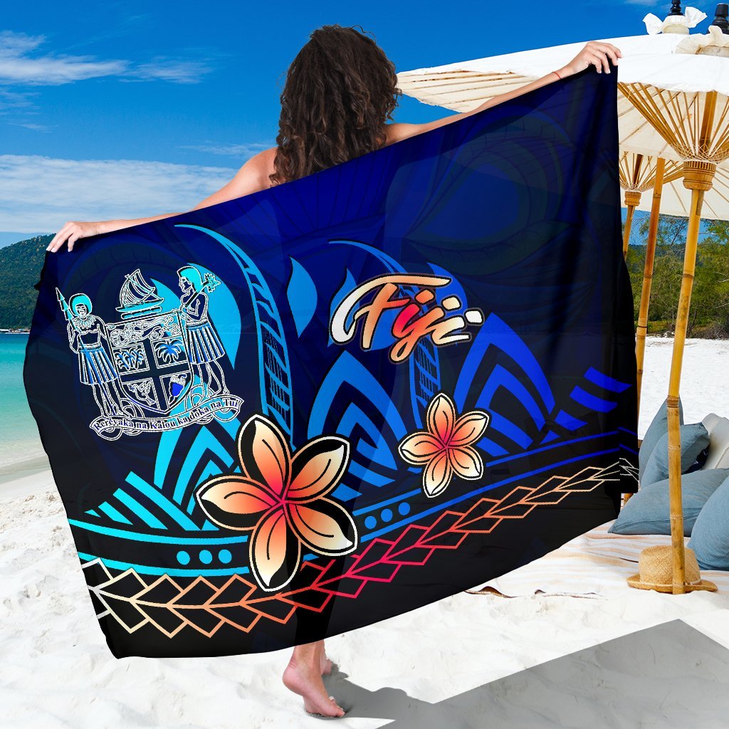 Fiji Sarong - Vintage Tribal Mountain Crest One Style One Size Blue - Polynesian Pride
