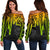 Tahiti Women's Off Shoulder Sweater - Tahiti Seal In Heartbeat Patterns Style (Reggae) - Polynesian Pride