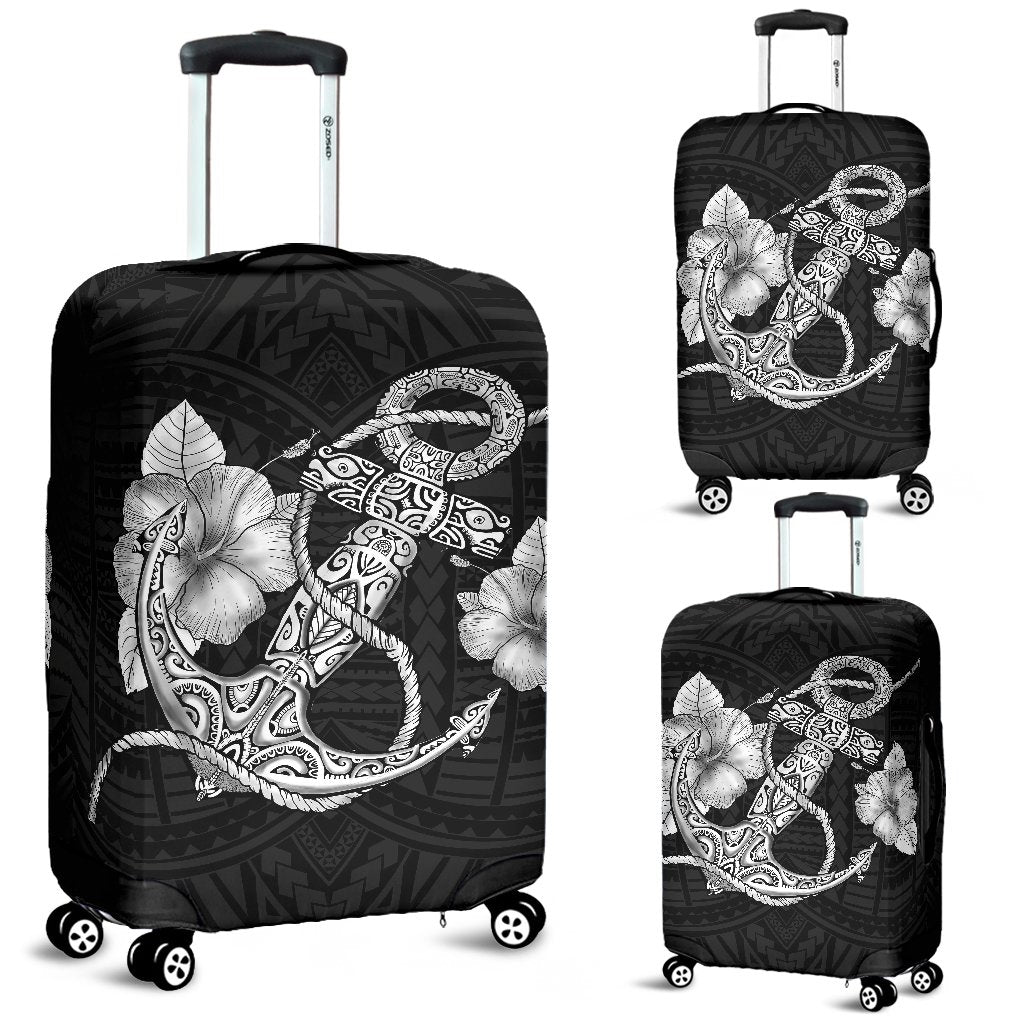 Anchor White Poly Tribal Luggage Covers White - Polynesian Pride