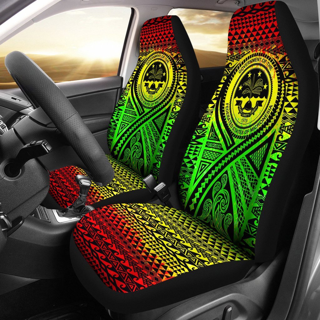 FSM Car Seat Cover - F S M Seal Polynesian Tattoo Reggae Universal Fit Reggae - Polynesian Pride