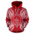 Palau Polynesian All Over Zip up Hoodie Map Red White - Polynesian Pride