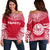 Tahiti Flag Polynesian Chief Women's Off Shoulder Sweater Red - Polynesian Pride