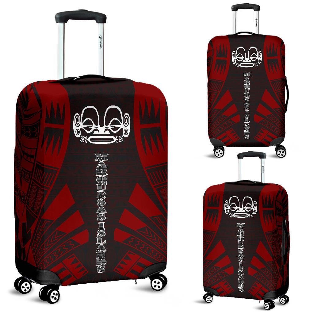 Marquesas Islands Luggage Cover - Polynesian Tattoo Red Red - Polynesian Pride