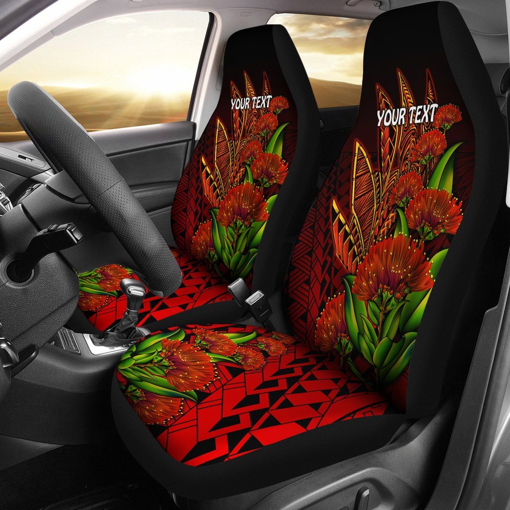 Polynesian Hawaii Personalised Car Seat Covers - Ohia Lehua Universal Fit Red - Polynesian Pride