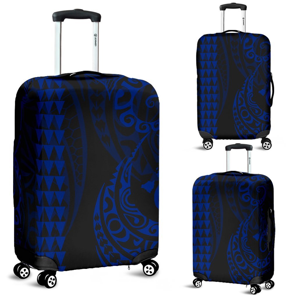 Hawaii Kakau Blue Polynesian Luggage Covers Blue - Polynesian Pride