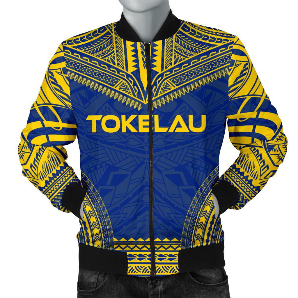 Tokelau Flag Polynesian Chief Men's Bomber Jacket Blue - Polynesian Pride