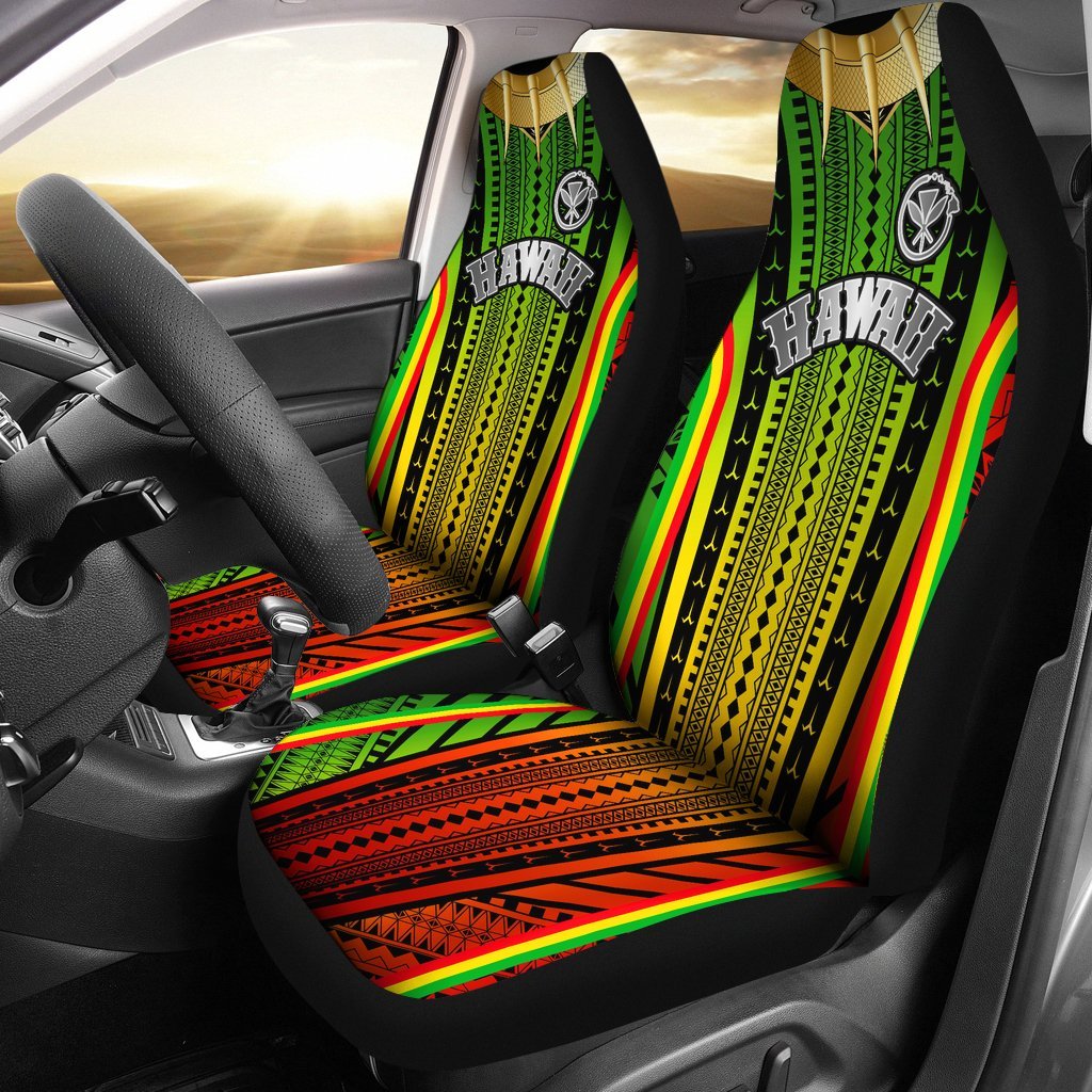 Hawaii Polynesian Car Seat Covers - Tribal Ornamental Universal Fit Reggae - Polynesian Pride