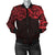 New Zealand Women's Bomber Jacket, Maori Polynesian Tattoo Red Red - Polynesian Pride