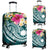 Nauru Polynesian Luggage Covers - Summer Plumeria (Turquoise) - Polynesian Pride