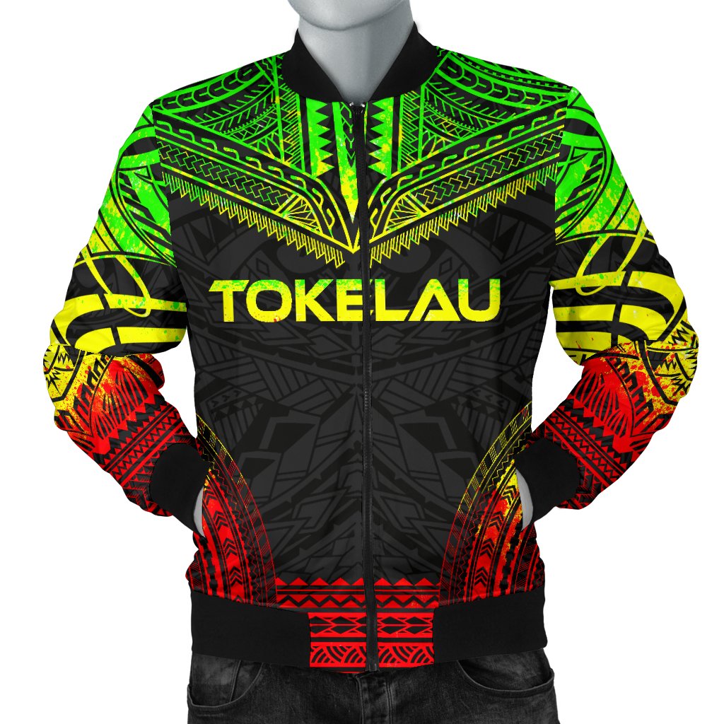 Tokelau Polynesian Chief Men's Bomber Jacket - Reggae Version Reggae - Polynesian Pride