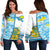 Tuvalu Rugby Women's Off Shoulder Sweater Special Blue - Polynesian Pride