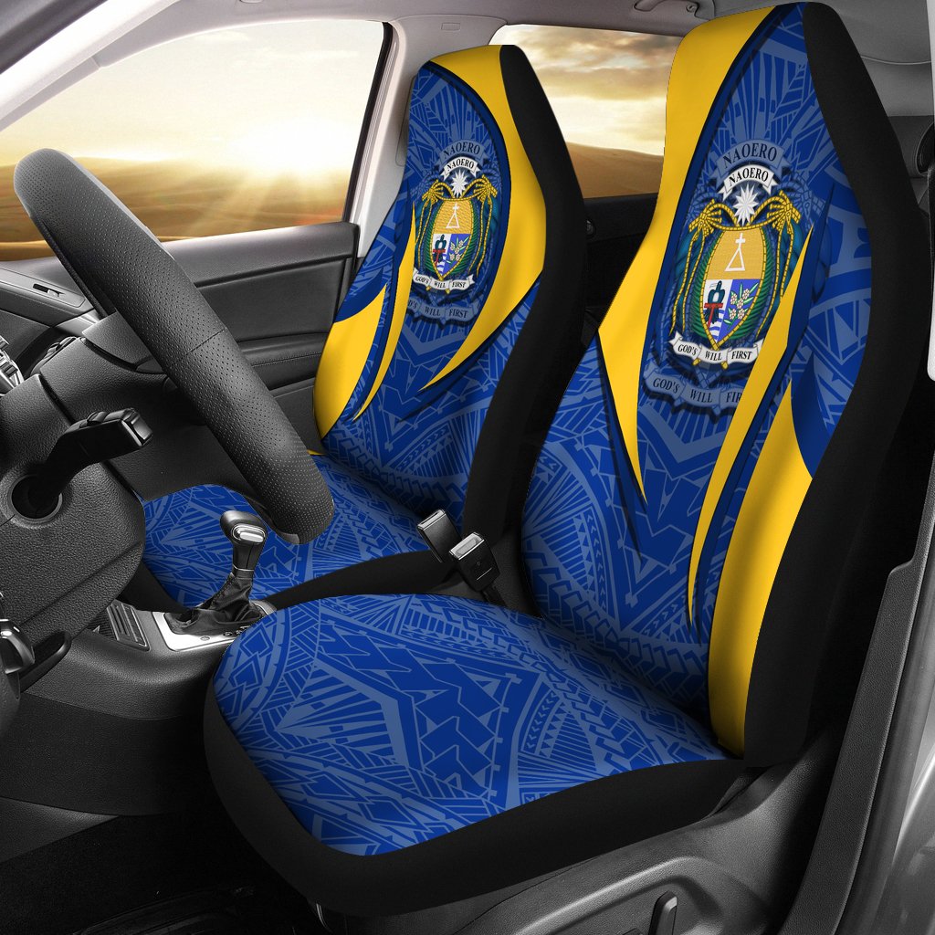 Nauru Polynesian Car Seat Covers - Nauru Spirit (Blue) Universal Fit Blue - Polynesian Pride