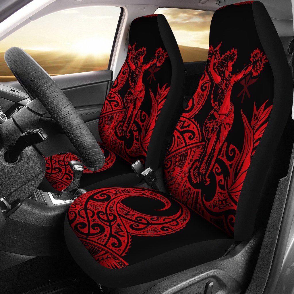 Polynesian Hawaii Car Seat Covers - Hula Girl Red Universal Fit Red - Polynesian Pride