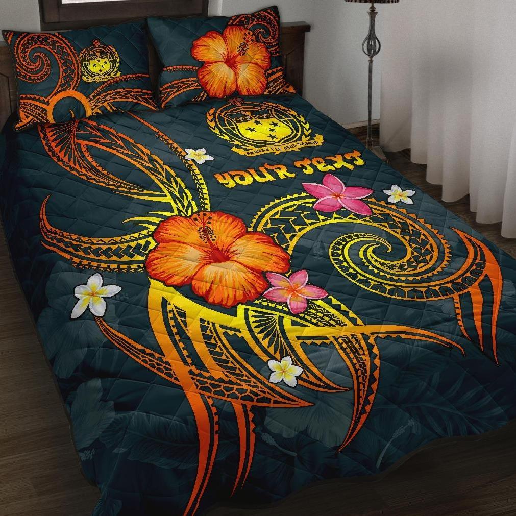 Polynesian Hawaii Personalised Quilt Bed Set - Legend of Samoa (Blue) Blue - Polynesian Pride