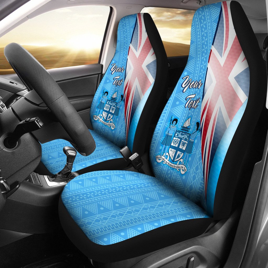 Fiji Custom Personalised Car Seat Covers - Fiji Flag Universal Fit Blue - Polynesian Pride