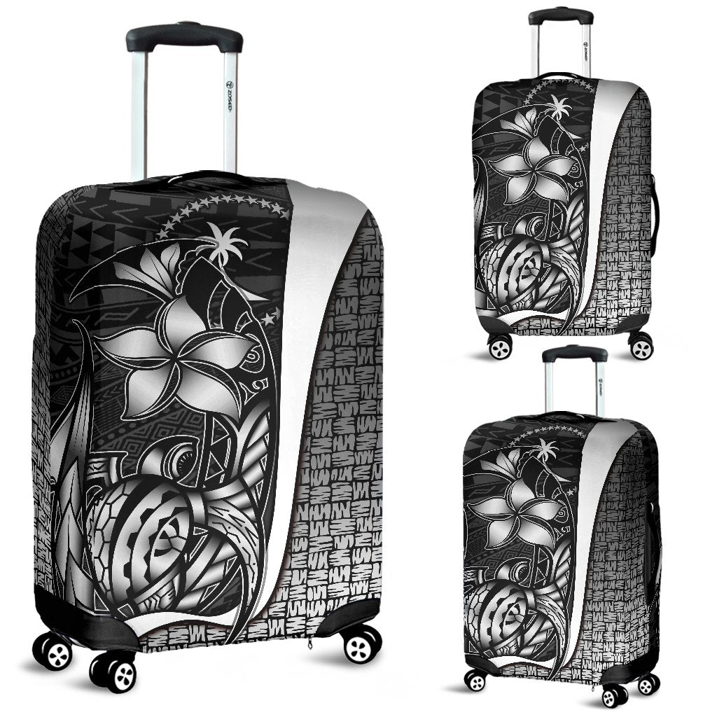 Chuuk Micronesian Luggage Covers White - Turtle With Hook White - Polynesian Pride