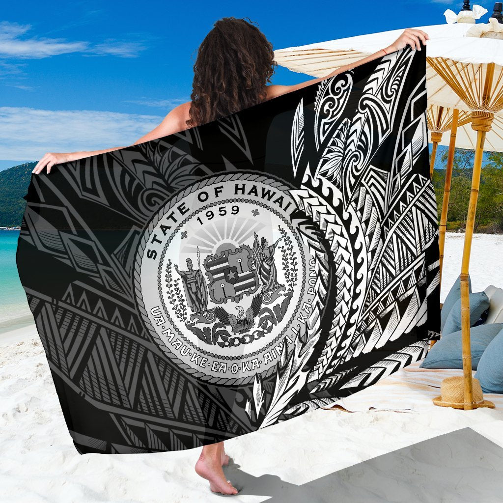 Hawaii Sarong - Wings Style Sarong - Hawaii One Size Black - Polynesian Pride