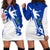 Pohnpei Hoodie Dress - Pohnpei Flag Coconut Tree K4 Blue - Polynesian Pride