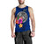 American Samoa Polynesian Men's Tank Top - Floral With Seal Blue - Polynesian Pride