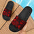 Guam Slide Sandals - Turtle Hibiscus Pattern Red Black - Polynesian Pride