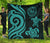 Tahiti Polynesian Premium Quilt - Turquoise Tentacle Turtle Turquoise - Polynesian Pride