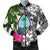 Guam Custom Personalised Men's Bomber Jacket White - Turtle Plumeria Banana Leaf White - Polynesian Pride