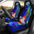 Tonga Custom Personalised Car Seat Covers - Humpback Whale with Tropical Flowers (Blue) Universal Fit Blue - Polynesian Pride