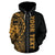 Samoa Polynesian Custom Zip up Hoodie Yellow Line - Polynesian Pride