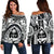 Polynesian Off Shoulder Sweaters - Guam Flag, Seal with Maui Moana Tattoo - Polynesian Pride