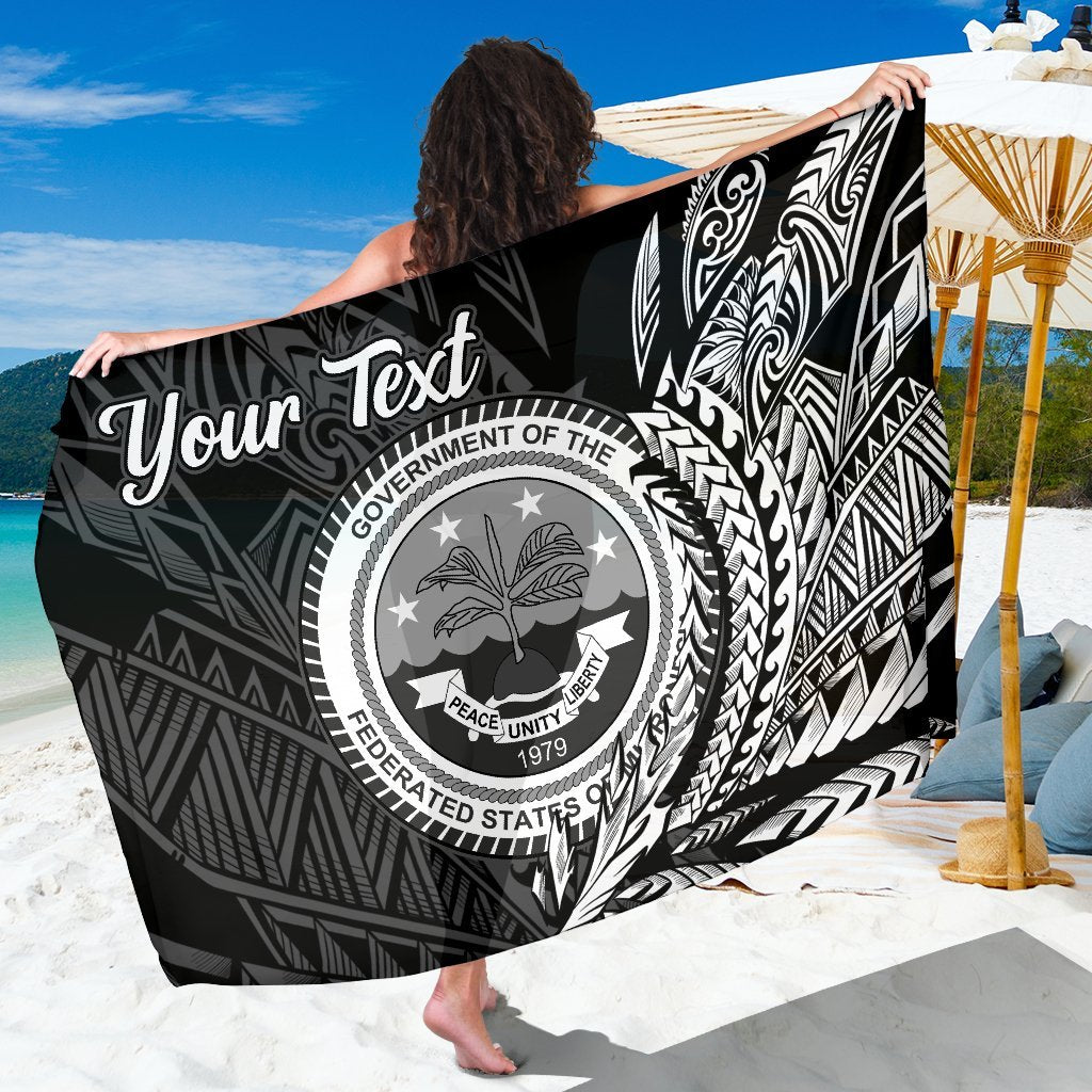 Federated States of Micronesia Sarong - Custom Personalised Wings Style Sarong - Federated States of Micronesia One Size Black - Polynesian Pride