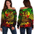 Pohnpei Women's Off Shoulder Sweater - Reggae Shark Polynesian Tattoo Art - Polynesian Pride