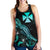 Wallis and Futuna Polynesian Women Tank Top - Turtle With Blooming Hibiscus Turquoise - Polynesian Pride