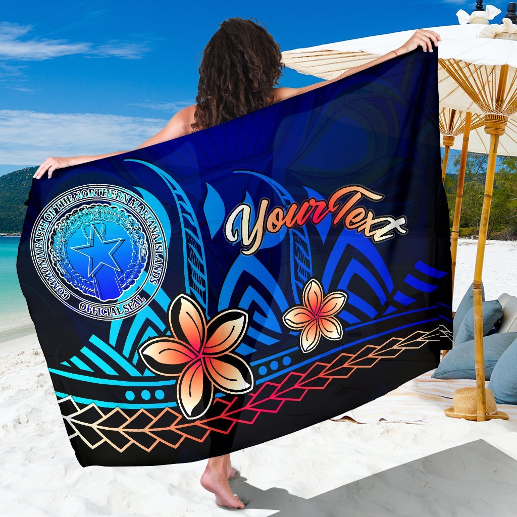 Northern Mariana Islands Custom Personalised Sarong - Vintage Tribal Mountain One Style One Size Blue - Polynesian Pride