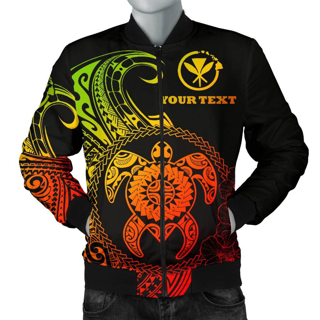 Hawaii Polynesian Personalised Men's Bomber Jacket - Vintage Polynesian Turtle (Reggae) Reggae - Polynesian Pride