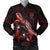 Niue Polynesian Men's Bomber Jacket - Turtle With Blooming Hibiscus Red Red - Polynesian Pride