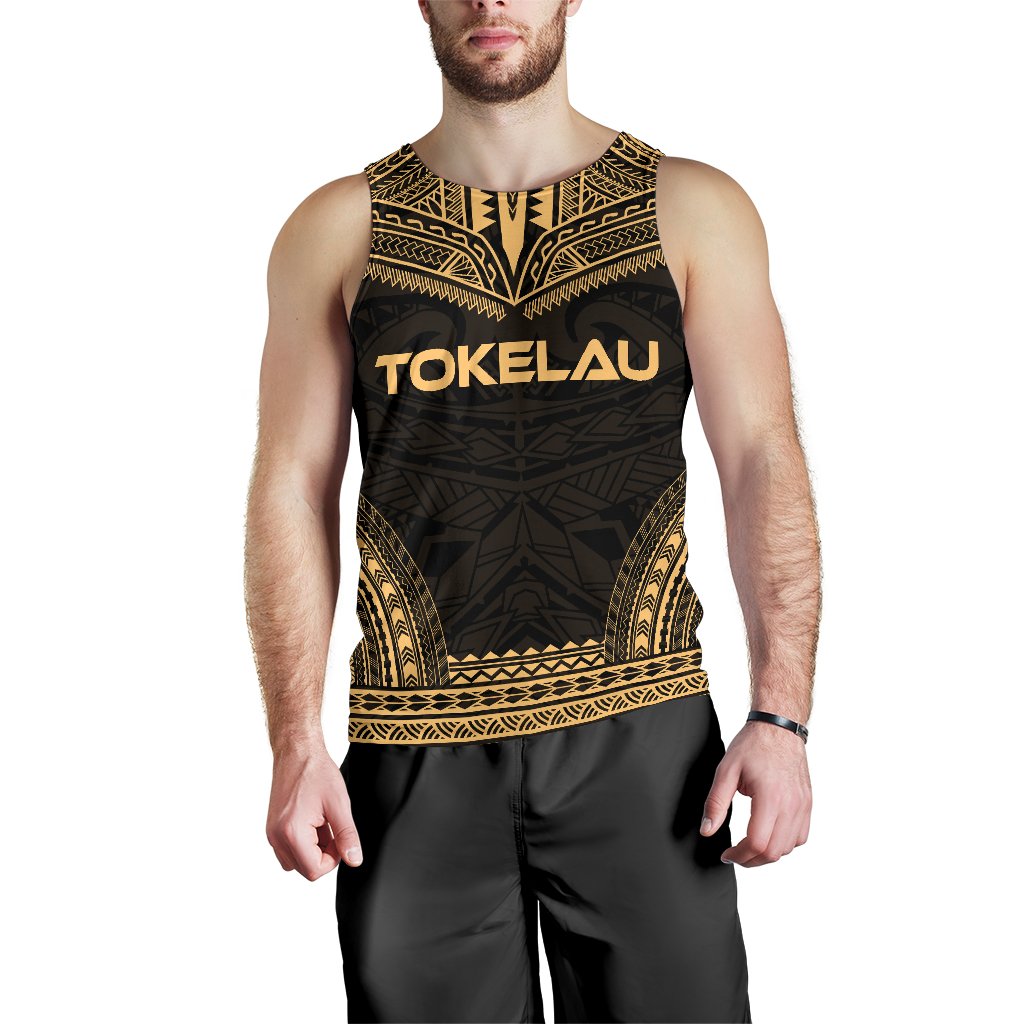 Tokelau Men's Tank Top - Polynesian Chief Gold Version Gold - Polynesian Pride