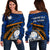 Marshall Islands Women Off Shoulder Sweater - Road To Hometown Blue - Polynesian Pride