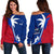 Samoa Coconut Off Shoulder Sweater K4 Blue - Polynesian Pride