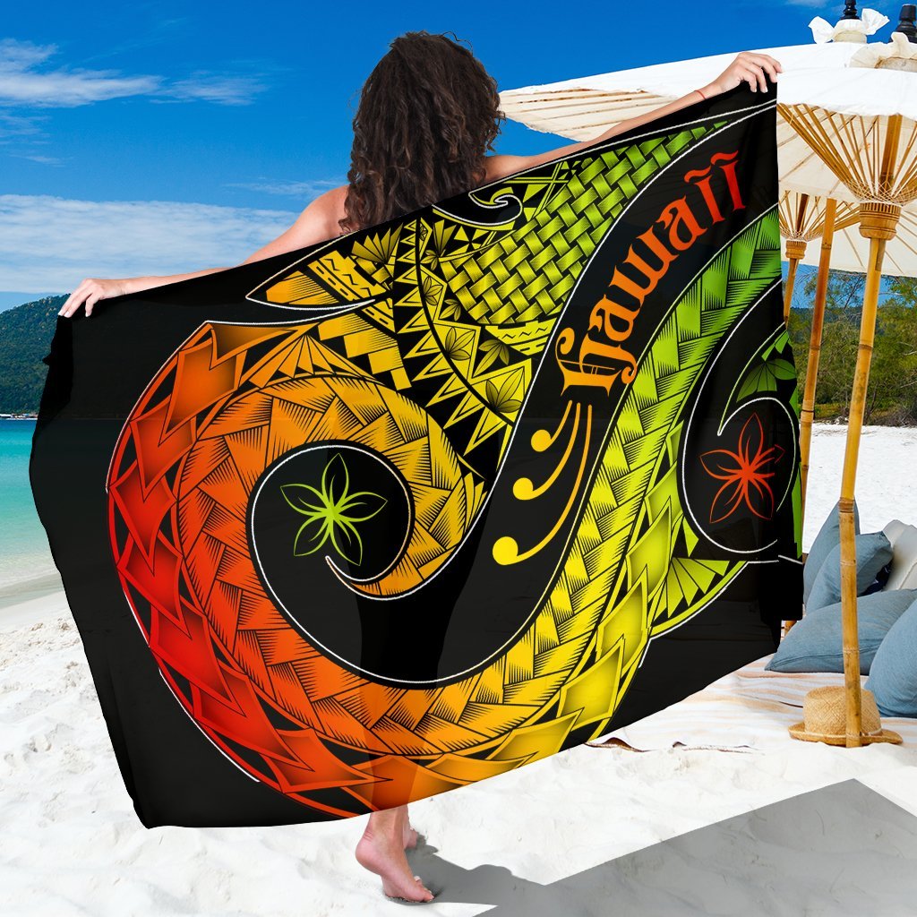 Hawaii Sarong - Hawaii Polynesian Decorative Patterns One Style One Size Black - Polynesian Pride