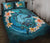 Tonga Polynesian Quilt Bed Set - Blue Plumeria Animal Tattoo Blue - Polynesian Pride